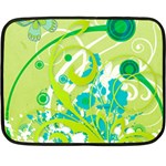 Green Blue Flower Art Fleece Blanket (Mini)