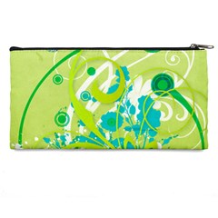 Green Blue Flower Art Pencil Case from ArtsNow.com Back