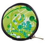 Green Blue Flower Art Mini Makeup Bag