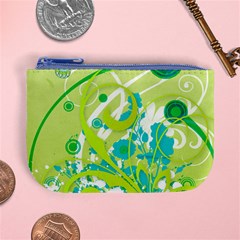 Green Blue Flower Art Mini Coin Purse from ArtsNow.com Front