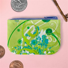 Green Blue Flower Art Mini Coin Purse from ArtsNow.com Back