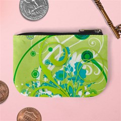 Green Blue Flower Art Mini Coin Purse from ArtsNow.com Back