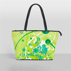 Green Blue Flower Art Classic Shoulder Handbag from ArtsNow.com Front