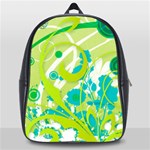 Green Blue Flower Art School Bag (Large)