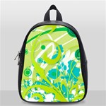 Green Blue Flower Art School Bag (Small)