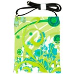 Green Blue Flower Art Shoulder Sling Bag