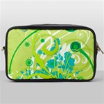 Green Blue Flower Art Toiletries Bag (One Side)