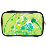 Green Blue Flower Art Toiletries Bag (Two Sides)