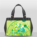 Green Blue Flower Art Oversize Office Handbag