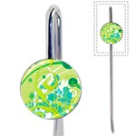 Green Blue Flower Art Book Mark