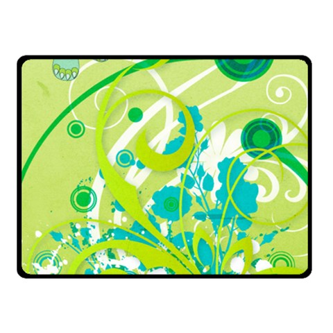 Green Blue Flower Art Fleece Blanket (Small) from ArtsNow.com 50 x40  Blanket Front