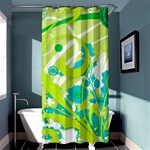 Green Blue Flower Art Shower Curtain 36  x 72  (Stall)