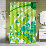 Green Blue Flower Art Shower Curtain 48  x 72  (Small)