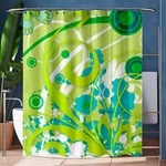 Green Blue Flower Art Shower Curtain 60  x 72  (Medium)