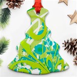 Green Blue Flower Art Ornament (Christmas Tree) 