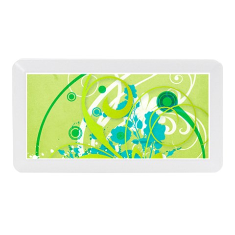 Green Blue Flower Art Memory Card Reader (Mini) from ArtsNow.com Front