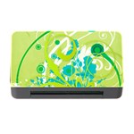 Green Blue Flower Art Memory Card Reader with CF