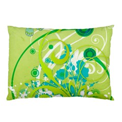 Green Blue Flower Art Pillow Case (Two Sides) from ArtsNow.com Front