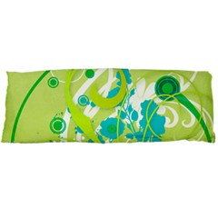 Green Blue Flower Art Body Pillow Case Dakimakura (Two Sides) from ArtsNow.com Front