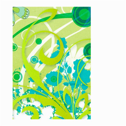 Green Blue Flower Art Small Garden Flag (Two Sides) from ArtsNow.com Front