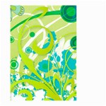 Green Blue Flower Art Small Garden Flag (Two Sides)