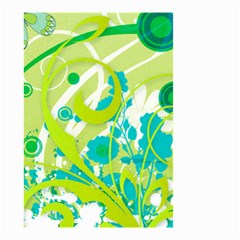 Green Blue Flower Art Small Garden Flag (Two Sides) from ArtsNow.com Back