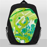 Green Blue Flower Art Backpack Bag