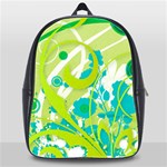 Green Blue Flower Art School Bag (XL)