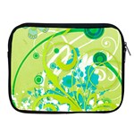 Green Blue Flower Art Apple iPad Zipper Case