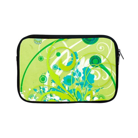 Green Blue Flower Art Apple iPad Mini Zipper Case from ArtsNow.com Front