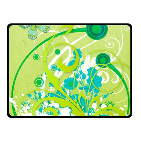 Green Blue Flower Art Double Sided Fleece Blanket (Small) from ArtsNow.com 45 x34  Blanket Front