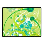 Green Blue Flower Art Double Sided Fleece Blanket (Small)