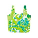 Green Blue Flower Art Full Print Recycle Bag (S)