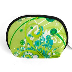 Green Blue Flower Art Accessory Pouch (Medium) from ArtsNow.com Front