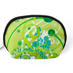 Green Blue Flower Art Accessory Pouch (Medium) from ArtsNow.com Back