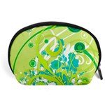 Green Blue Flower Art Accessory Pouch (Large)