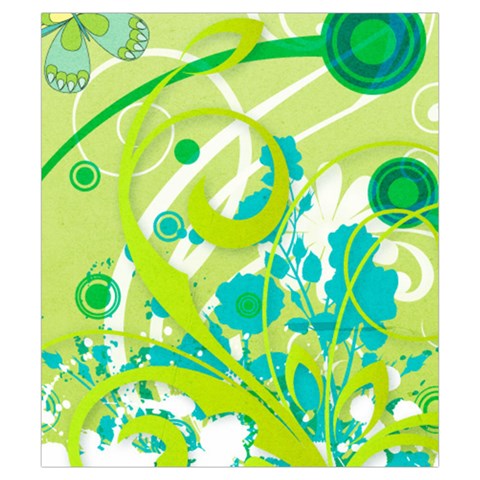 Green Blue Flower Art Drawstring Pouch (Small) from ArtsNow.com Front