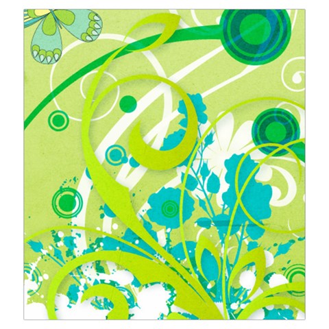 Green Blue Flower Art Drawstring Pouch (Large) from ArtsNow.com Front