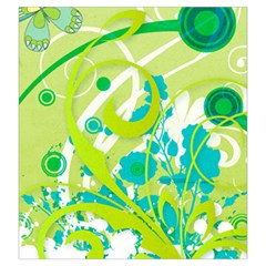 Green Blue Flower Art Drawstring Pouch (Large) from ArtsNow.com Front