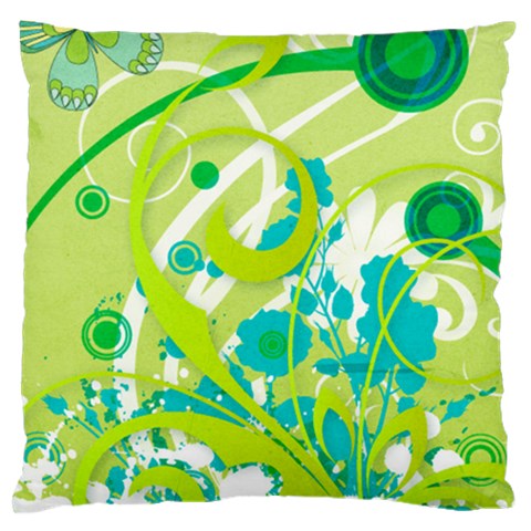 Green Blue Flower Art Standard Flano Cushion Case (One Side) from ArtsNow.com Front