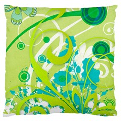 Green Blue Flower Art Standard Flano Cushion Case (Two Sides) from ArtsNow.com Front