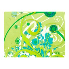 Green Blue Flower Art Double Sided Flano Blanket (Mini) from ArtsNow.com 35 x27  Blanket Front