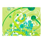 Green Blue Flower Art Double Sided Flano Blanket (Mini)