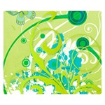 Green Blue Flower Art Double Sided Flano Blanket (Small)