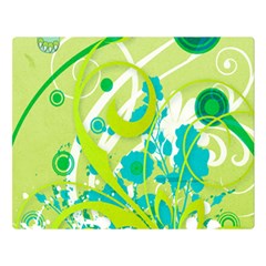 Green Blue Flower Art Double Sided Flano Blanket (Large) from ArtsNow.com 80 x60  Blanket Front