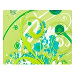 Green Blue Flower Art Double Sided Flano Blanket (Large)