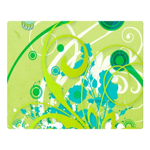 Green Blue Flower Art Double Sided Flano Blanket (Large) from ArtsNow.com Blanket Back