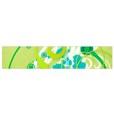 Green Blue Flower Art Small Flano Scarf from ArtsNow.com Front