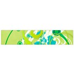 Green Blue Flower Art Small Flano Scarf