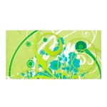 Green Blue Flower Art Satin Wrap